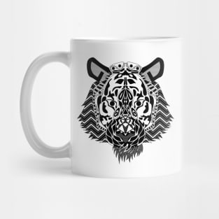 bengal tiger ecopop on artic pattern Mug